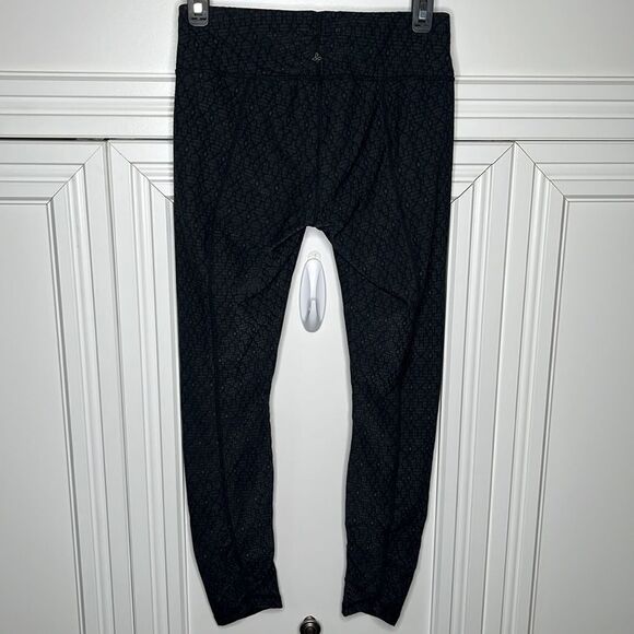 Prana Misty Yoga Leggings Textured Black Gray Jacquard Size S - Picture 2 of 8